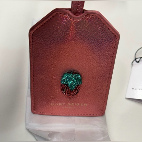 Kurt Geiger Southbank Iridescent Pink Tag Lanyard - Picture 4 of 4